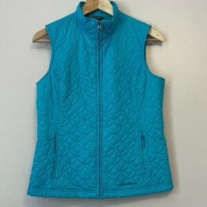 Eddie Bauer Quilted Vest Turquoise Blue XS Outdoor Hiking Casual Fall Preppy
